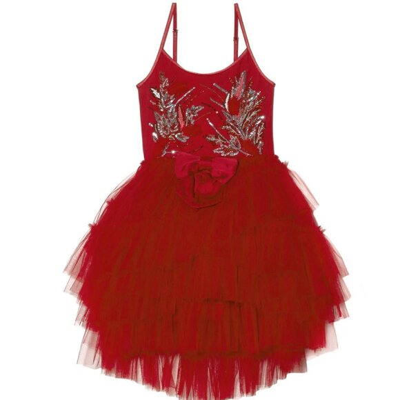 Tutu Du Monde Red Tutu Tulle Dress Silver Sequins Special Occasion Portrait - Picture 4 of 6